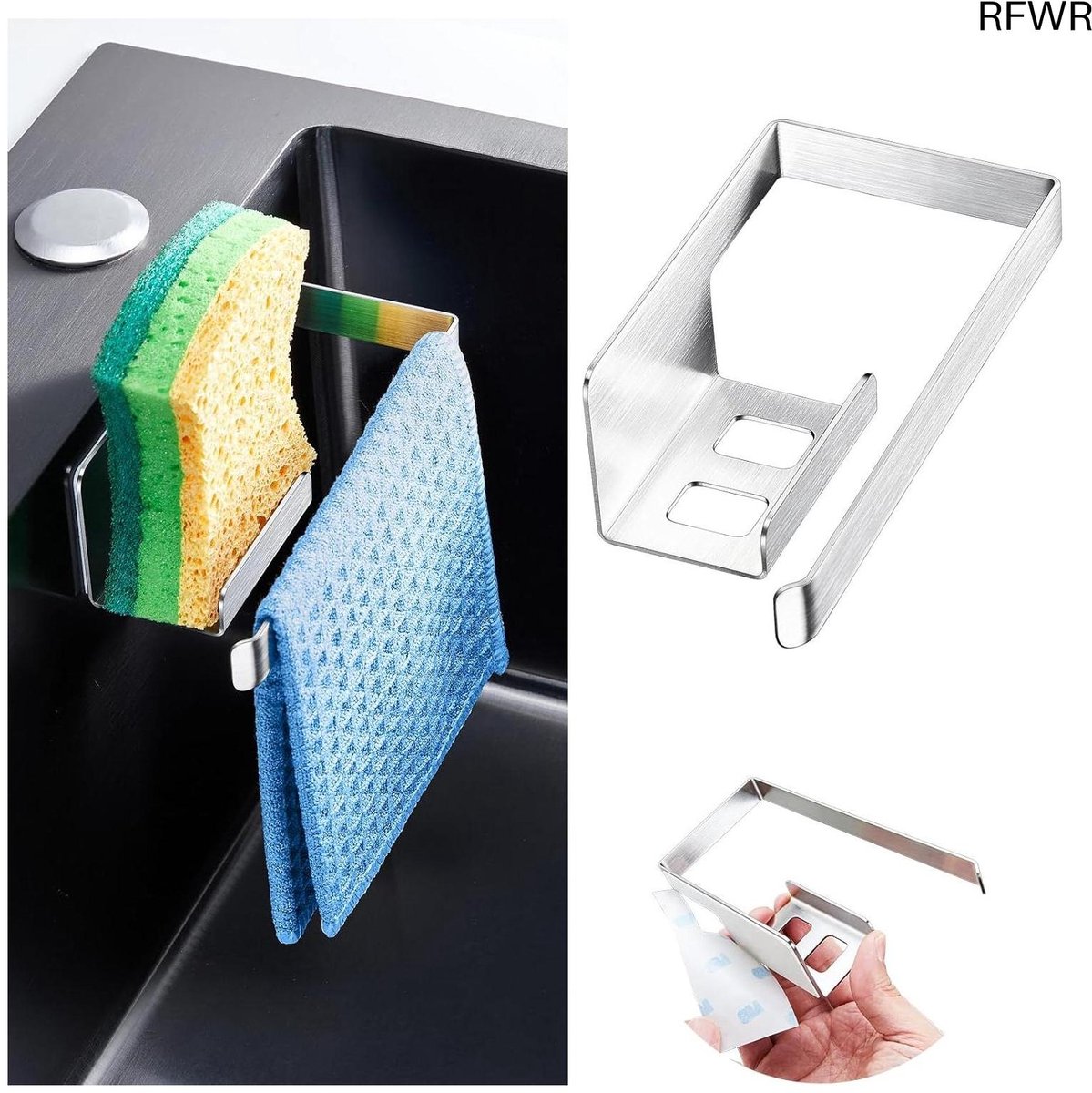 RFWR® Zelfklevende Sponshouder - Keukenorganizer voor Afwasbenodigdheden