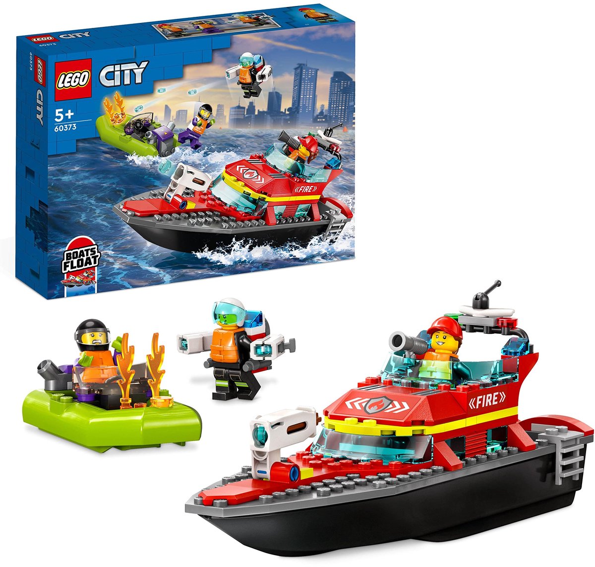 LEGO City Reddingsboot Brand Speelgoed voor Kinderen - 60373 — afbeelding 11