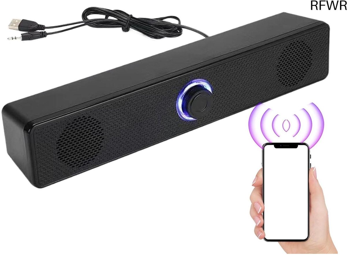 RFWR® Soundbar voor TV met Diepe Bas en Draadloze Verbinding | Compact Geluidssysteem voor Perfecte Geluidservaring