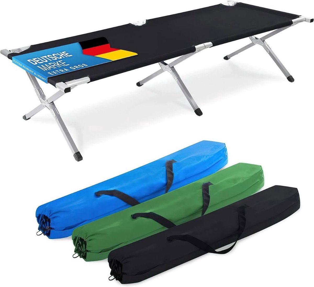 Thuys – Veldbed – Kampeerbed Inklapbaar – Veldbedden 1 Persoon – 195 x 65 x 45cm – Inclusief Opbergtas