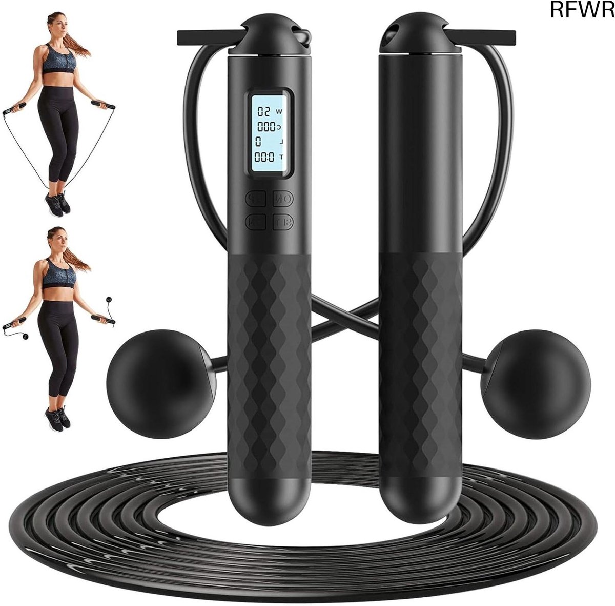 RFWR® Draadloos Springtouw met Teller voor Thuis Training