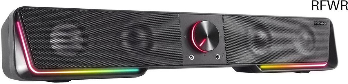 RFWR® RGB Stereo Soundbar met Bluetooth - Luidspreker voor Smartphone, Tablet, PC en TV - Hoofdtelefoon- en Microfoonaansluiting