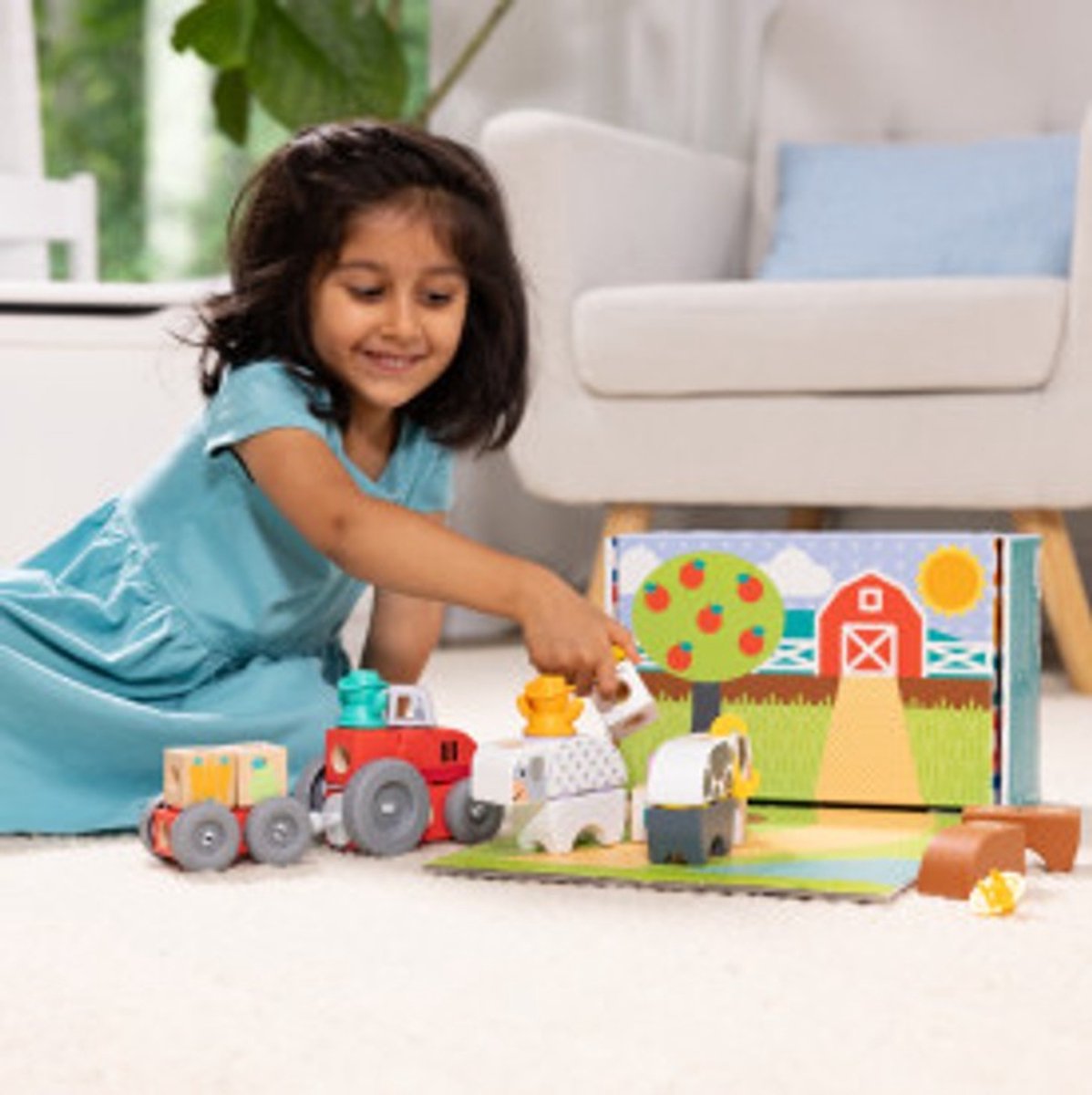 Melissa & Doug – Blockables™ Boerderij speelset – met draagbare bewaardoos — afbeelding 3