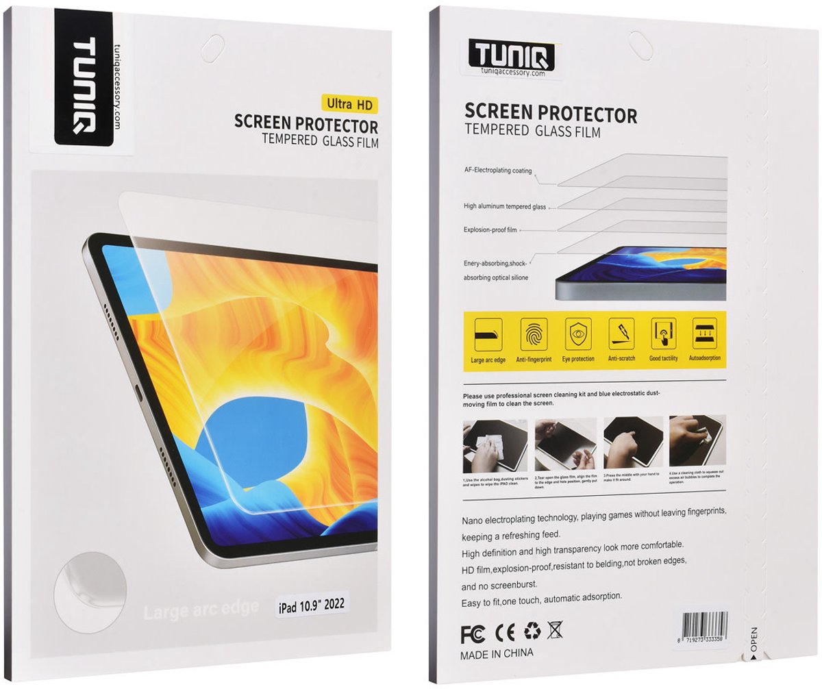 TUNIQ iPad 10.9 (2022) Tablet Screenprotector - Tempered Glass - Transparant