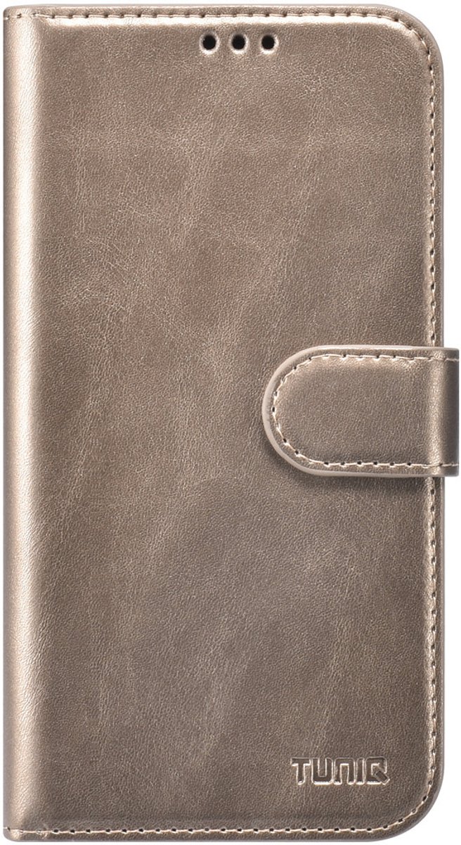 TUNIQ Booktype - iPhone 16 Pro hoesje - Goud - 4 kaartsleuven - Afneembare backcover
