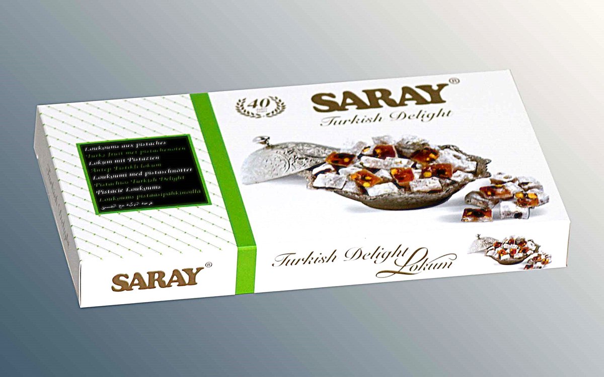 Saray Antep lokum - Turks fruit met pistachenoten - 400 g