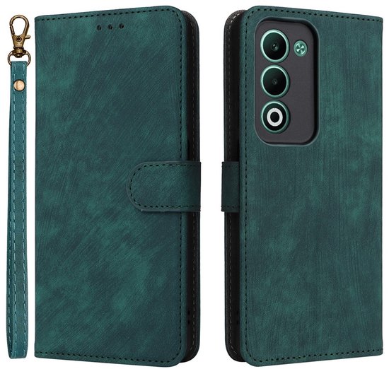 Coverup Hoesje - Geschikt voor OPPO A5 5G Hoesje - Coverup Book Case met Koord - Groen