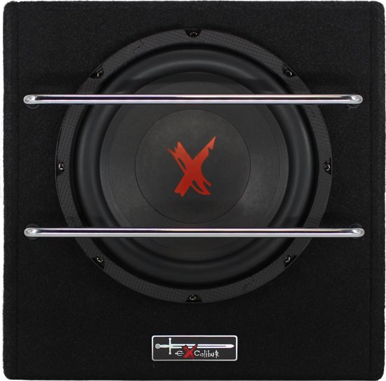 Excalibur X801BA - Subwoofer Auto met Versterker - 8 Inch Auto Subwoofer - Actieve Subwoofer Kist - 1100 Watt