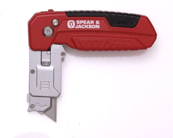 Spear & Jackson SJ1790 Couteau Grattoir 2 En 1 - Lame SK4 Pivotante 90° Avec Compartiment Lames