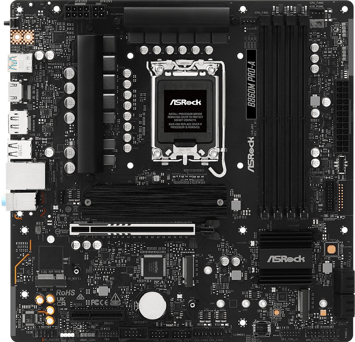 Asrock B860M Pro-A Intel B860 LGA 1851 (Socket V1) micro ATX