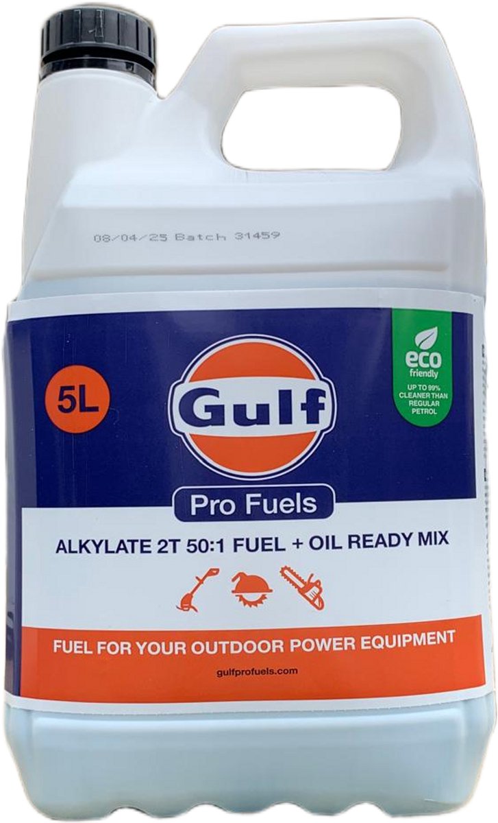 Gulf Pro Fuel 2T alkylaatbenzine 5 liter voor tweetaktmotoren