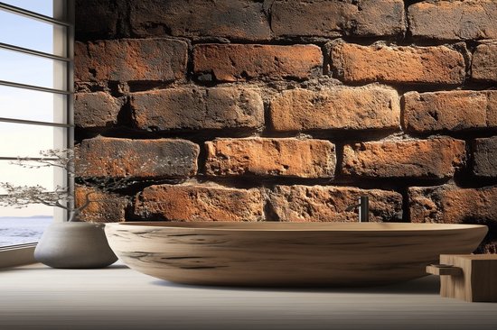 View of Naadloos behang Fotobehang - Rustic Exposed Brick Wall Mural - 250x300 ...