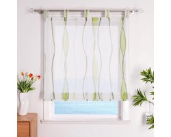 Vouwgordijn met lussen - Transparant - 1 stuk - Moderne voile