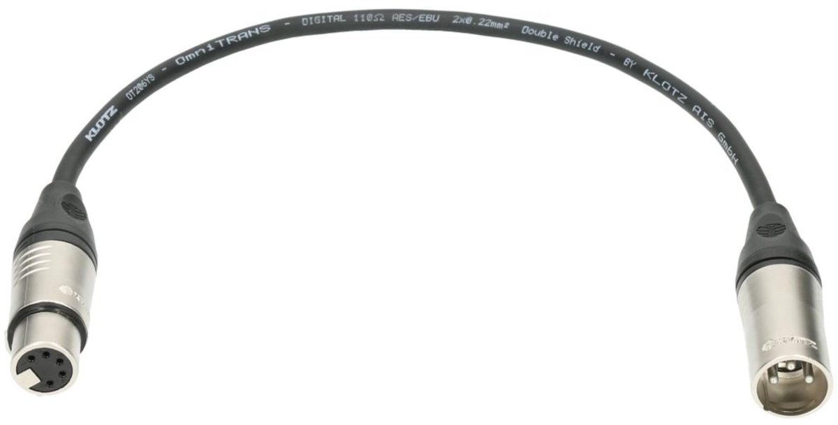 Klotz DMXK5F3M DMX-adapter met XLR-connectoren 0,3 meter