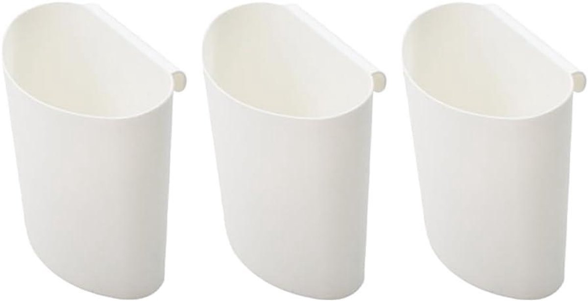 Allecto Plus - Set van 3 hangende opbergbekers voor rolwagen - Opbergemmer voor accessoirewagen - Kunststof opbergbekers met hanger