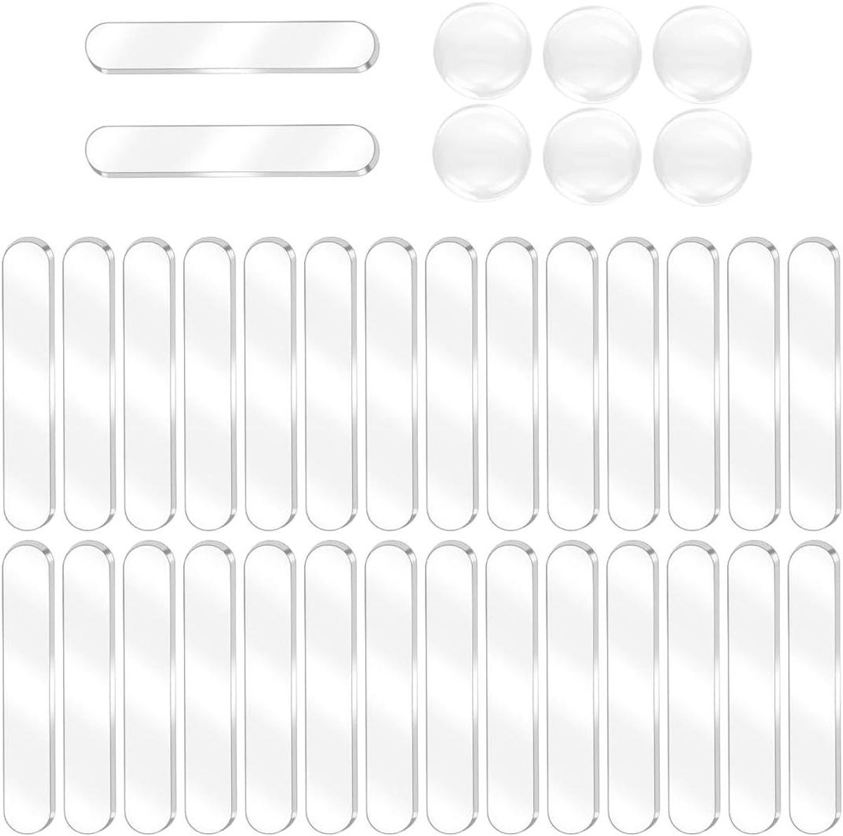 Allecto Plus - Zelfklevende rubberen buffers en siliconen meubelbeschermers - Set van 6 stuks en 30 stuks - Transparante deur- en muurbuffers
