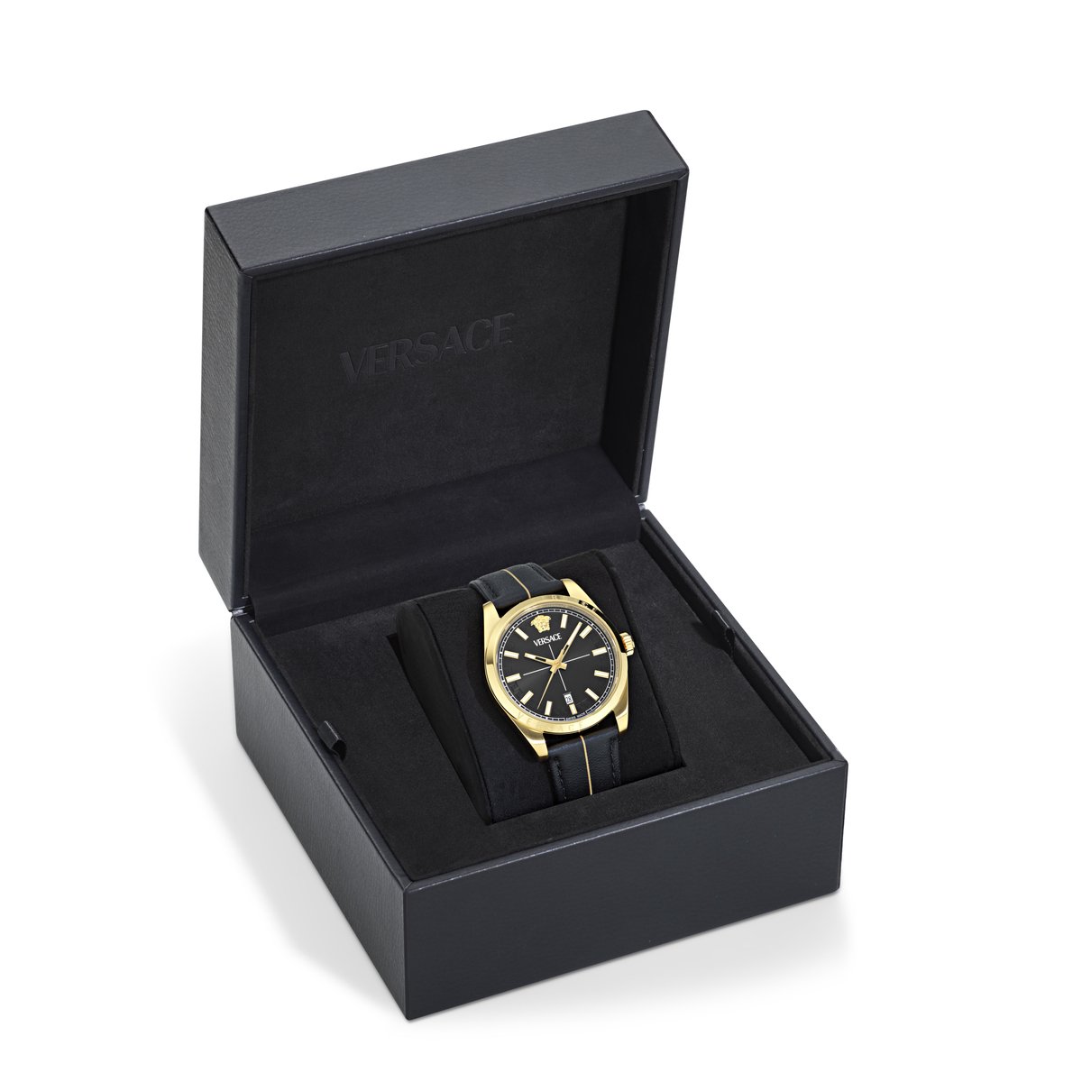 Versace Millenium G. VE0G00125 Horloge - Leer - Zwart - Ø 40 mm