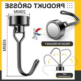 Allecto Plus - 10 stuks magneethaken neodymium - 20 mm - 15 kg draagvermogen - BBQ keuken gadgets kluisjes kantoor koelkast - extra sterk