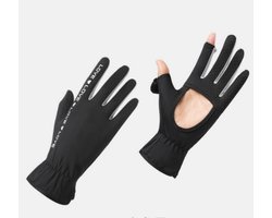 Dameshandschoenen - 22 cm lang - Polsomtrek van 15 cm - Zomerhandschoenen met UV-bescherming - Ontwerp met opening in de handpalm - 4 vingers van beide handen kunnen worden blootgesteld - Compatibel met smartphones - Koel gevoel - UPF 50+