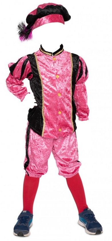 Piet Velours Kind roze/zwart : 140