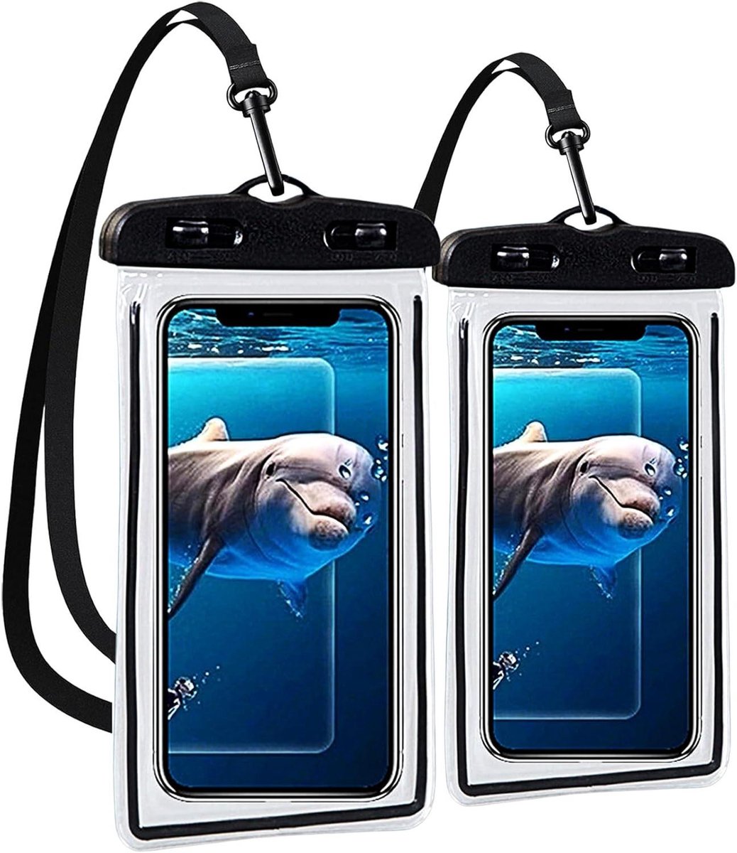 Allecto Plus - 2 Stuks Verbeterde Schouderband Waterdichte Smartphone IPX8 TPU Bescherming voor Telefoon Waterdichte Hoes voor iPhone Universele Stijl Geschikt - Zoekwoorden: waterdicht, smartphone