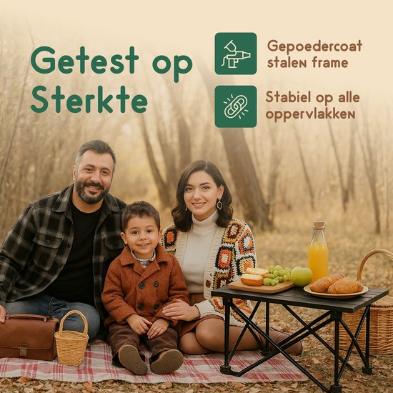Recalma Campingtafel Inklapbaar - Campingtafel Lichtgewicht Zwart - Picknicktafel Kinderen Aluminium Tafelblad - Camping Tafel incl. Opbergtas - 55x41x40 cm van Recalma — afbeelding 5