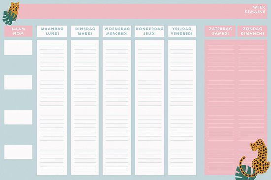 Agenda hebdomadaire Leopard - Bloc de bureau - format A3