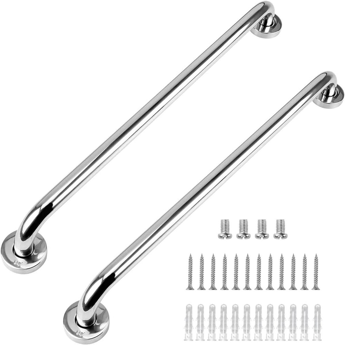 30cm Safety Handles (2 Pieces) - 304 Stainless Steel Balance Handle in Chrome for Bath Toilet Kitchen Bedroom