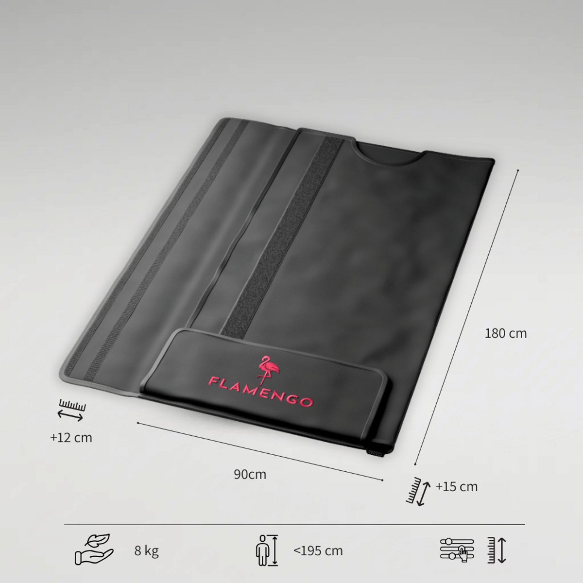 Flamengo® Infrarood Sauna Deken PRO– Saunadeken – Infraroodlamp - Infraroodtherapie - Bij Ontspanning/Afvallen/Spierpijn/Gewrichtsklachten/Huidklachten/Reuma/ Fibromyalgie – Draagbare mobiele sauna- incl. Tas thumbnail 6