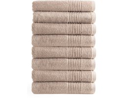 OUTLET BADTEXTIEL - set van 8 - badlaken 70x140 cm - beige
