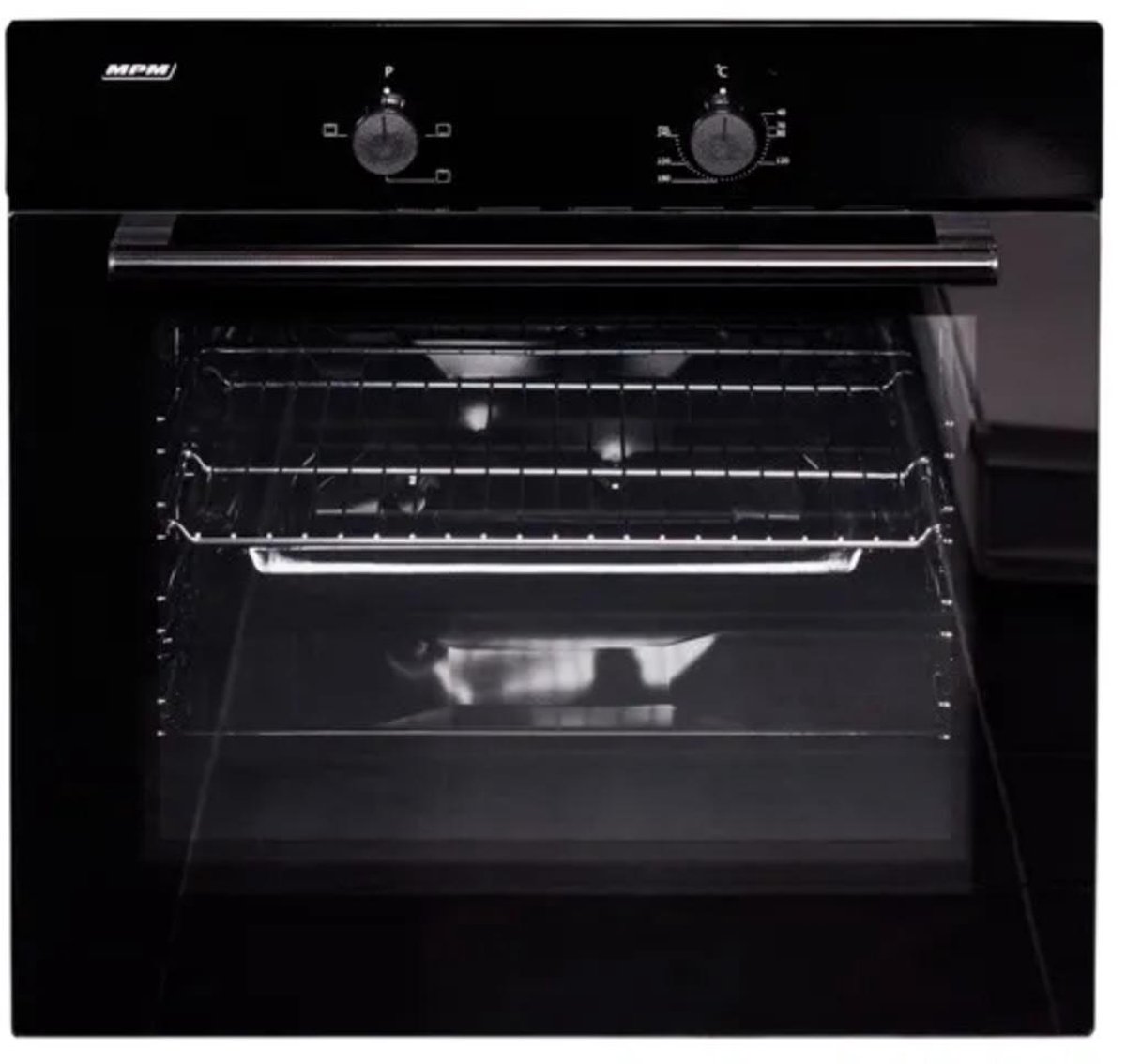 MPM 63-BO-12 – Elektrische Inbouw Oven – 66L – 60 cm – 3 Functies – Binnenverlichting – Koud Glas – Zwart
