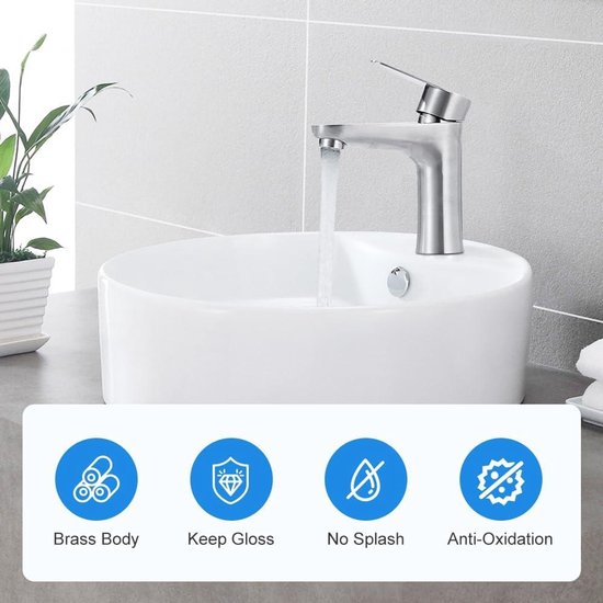 CECIPA Koudwaterkraan zwart, kraan alleen voor koud water met roestvrijstalen moeren 304, kraan koud water zwart met 60 cm aansluitslang X1 - ideaal voor keuken, kraan keuken zwart
