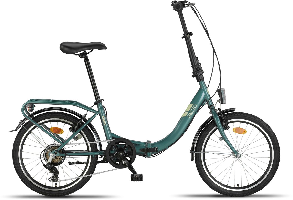 Pacto Eight Vouwfiets 6v Groen Folding Bike Plooifiets Lage Instap Shimano 20 inch