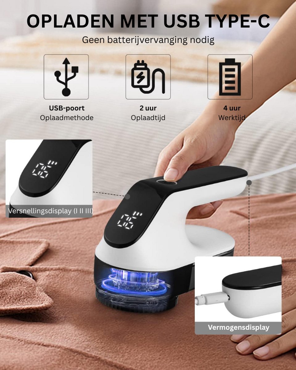 CLGP® Pluizenverwijderaar Electrisch - Ontpluizer voor Kleding - Pluizentondeuses