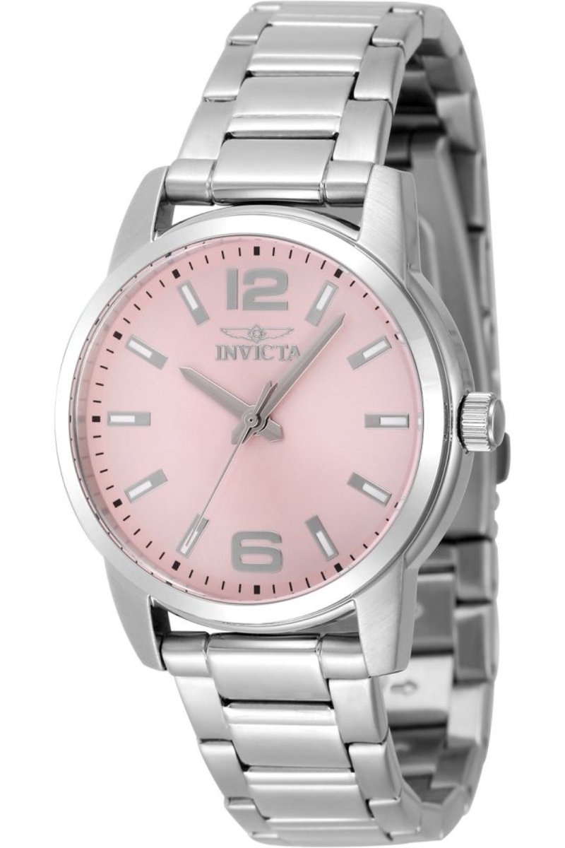 Invicta Celestial 48501 Dames Horloge - Waterdicht - Analoog - Quartz Uurwerk - Roestvrij Staal met roze Wijzerplaat - 36mm