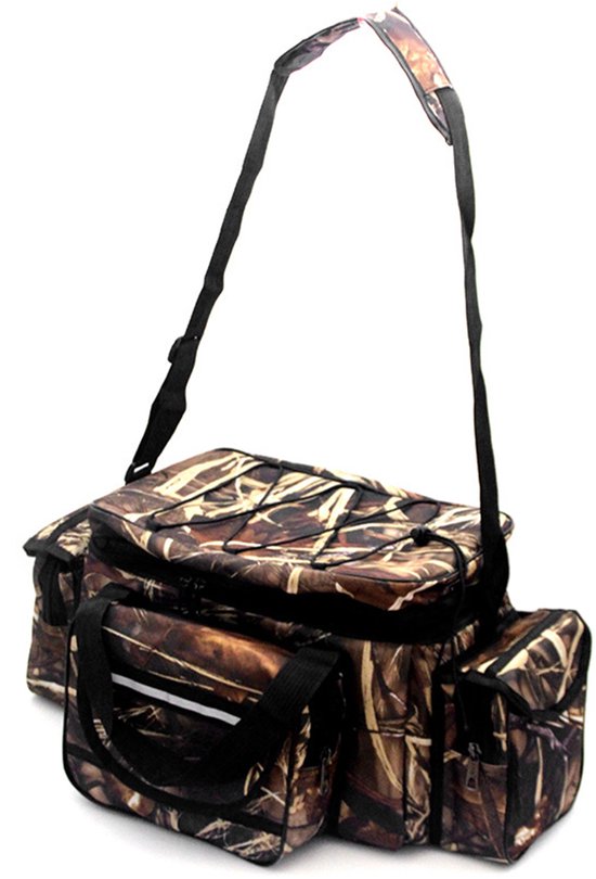 Sac à bandoulière imperméable Vista Bag – Sac de pêche grande capacité avec plusieurs poches – Sac de pêche Plein air Oxford – Sac à main ou bandoulière pour la Pêche, le Camping, la chasse – 50 x 30 x 25 cm