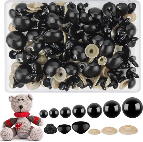 Hengxinchen 620 Stuks Veiligheidsogen Voor Gehaakte Dieren, Veelkleurige Amigurumi Ogen 6-14mm, Ogen Voor Handwerken Met Sluitringen Voor Gehaakte Dieren Poppenkastpop