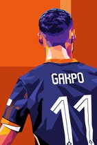 Cody Gakpo Poster - Pop Art - Voetbal - Atleet - Sport - Kunst - Iconisch - posters - formaat 30x40cm - Wanddecoratie - XS3590