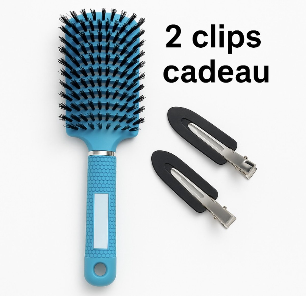 Haarborstel - antiklit - kleur mint blauw/groen