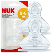 NUK | First Choice | Tétine de biberon Anti Colique en silicone | Système Air | 0-6 mois |2 pièces S