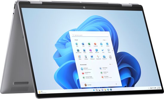 HP ENVY x360 16-ad0654ng AMD Ryzen™ 5 8640HS Hybride (2-in-1) 40,6 cm (16") Touchscreen 2K 16 GB LPDDR5-SDRAM 512 GB SSD Wi-Fi 6E (802.11ax) Windows 11 Home AI PC Zilver - HP - Hoofdafbeelding