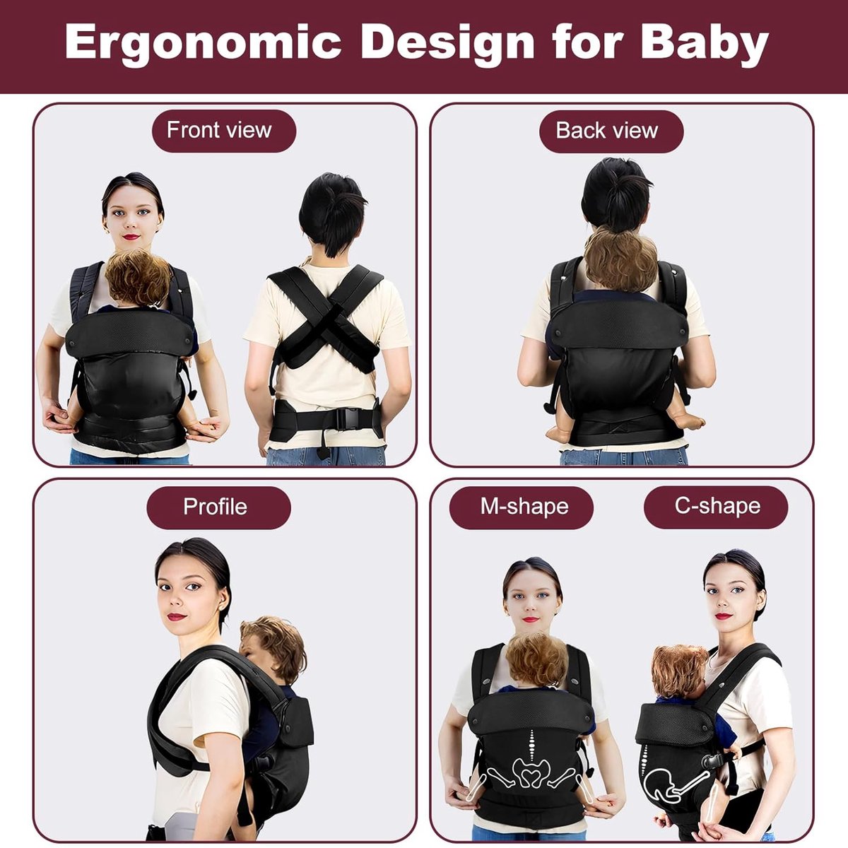 Draagzak Baby - Babydrager - Kinderdrager - Draagzakken - Draagzak Peuter - Draagzak - Baby Draagzak - Draagzak Peuter en Baby - Maximale Belasting 20 kg - Ergonomische M-positie - Rugdrager - Verstelbaar en Ademend - Draagzakken - Babydraagzak – foto 5
