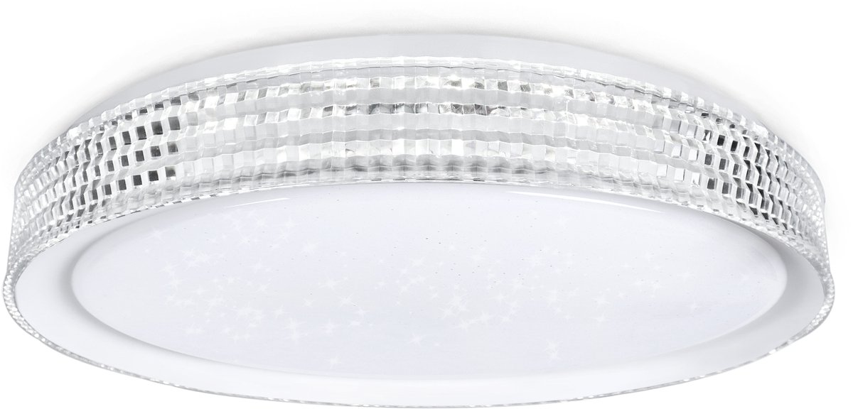 Aufun 60w LED Plafondlamp Met Afstandsbediening, Dimbaar, Rgb-Kleurveranderende Sterrenhemel LED Ronde Plafondlamp, Geschikt Voor Slaapkamer, Keuken, Kinderkamer, Woonkamer, Witte Ring, Type a