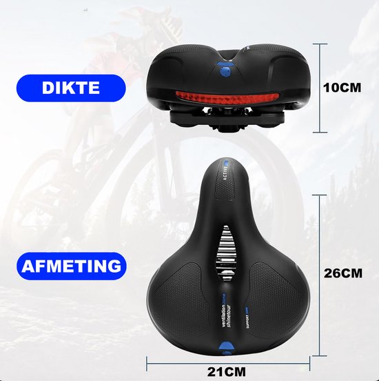 Fietszadel - Cloudcomfort Max Zadel - Comfortmax zadel - Cloudcomfort Pro Zadel - Fietszadel Heren Prostaat - Gelzadel - Gel Zadel - Dames en Heren - Zacht -