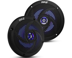 Pyle Luidsprekers - Waterdichte Marine Speakers - Luidspreker voor Boten - Weerbestendig 2-Weg Speakers - Buitenluidsprekers - Audio Stereosysteem met LED Verlichting - 240 Watt - 1 Paar - Zwart