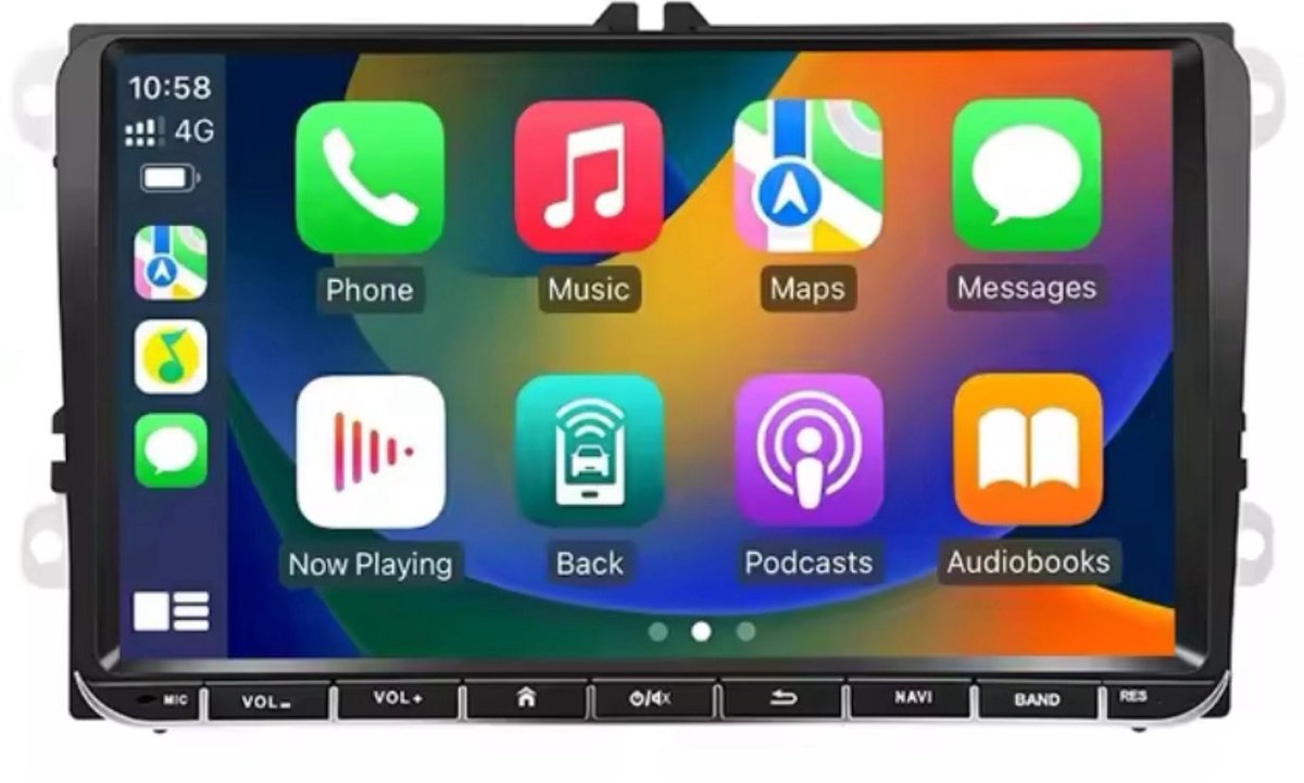 Navigatiesysteem auto met scherm - autoradio geschikt voor CarPlay en Android auto - bluetooth radio - geschikt voor Volkswagen EOS 2005-2016