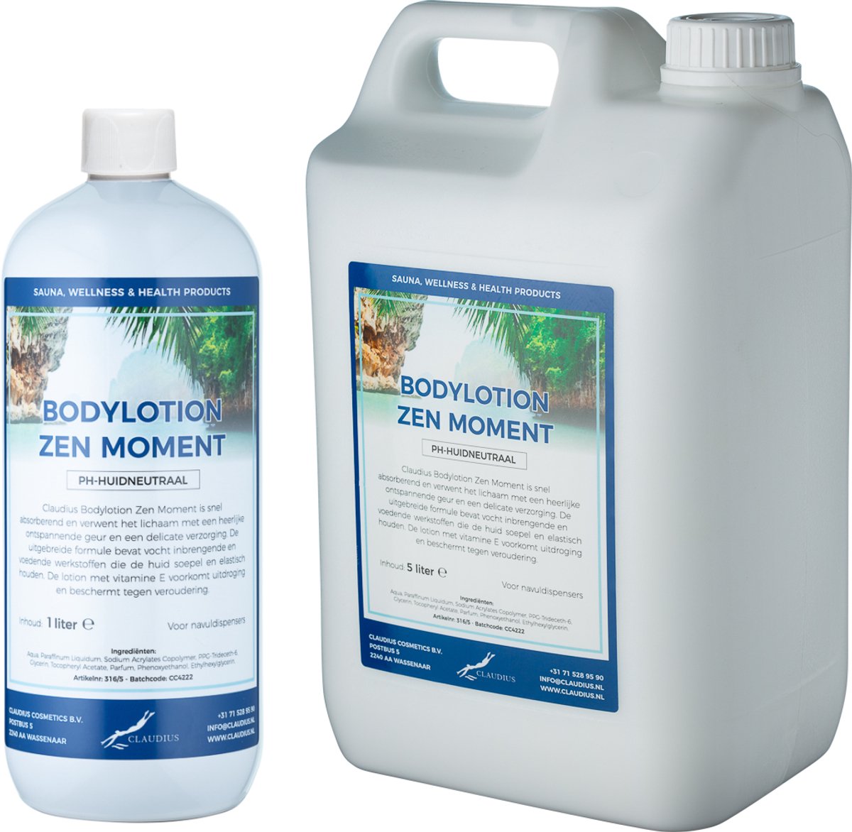 Bodylotion Zen Moment 1 liter - hervulbaar + Jerrycan 5 liter navulling