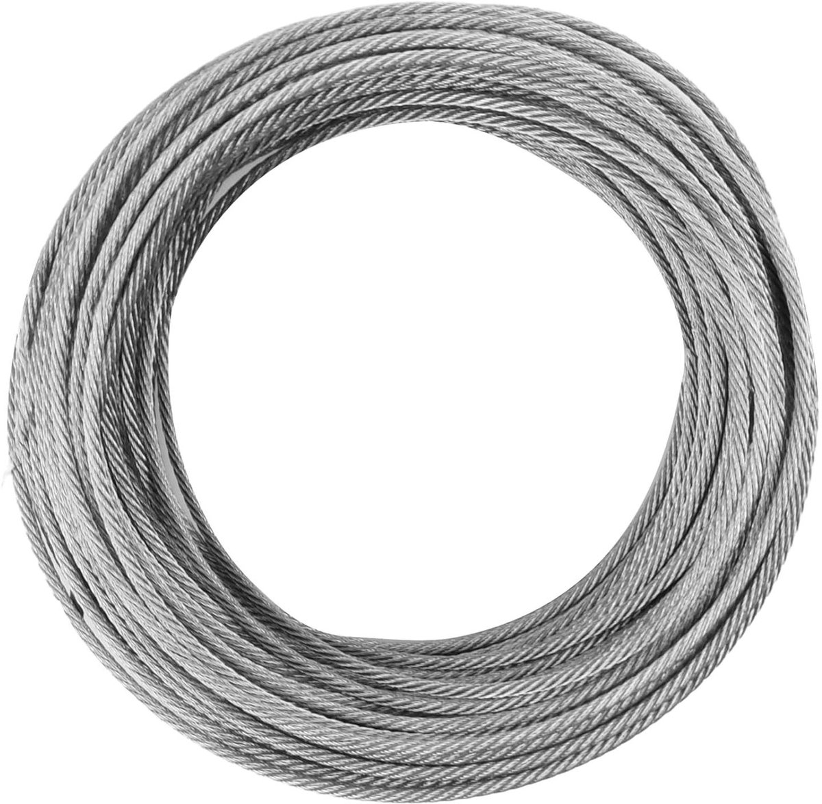 Stalen kabel 3 mm 30 m - Roestvrij staaldraad - Metaal 160 kg draagvermogen - Voor binnen- en buitengebruik