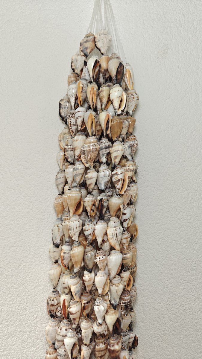 Schelpenhanger - decoratieve hanger – handgemaakt – natuurlijk – schelpjes – duurzaam – tropisch – bohemian decoratie – beach house stijl – decoratie – ocean – patio – zomer – schelp - uniek cadeau – wanddecoratie – terras