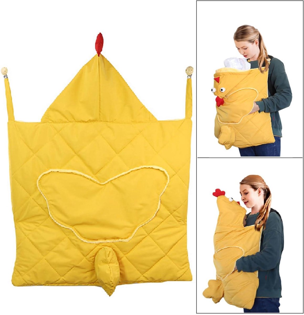 Winter draaghoes waterdicht universeel - Geel - Bescherming tegen wind en kou - Voor babydragers